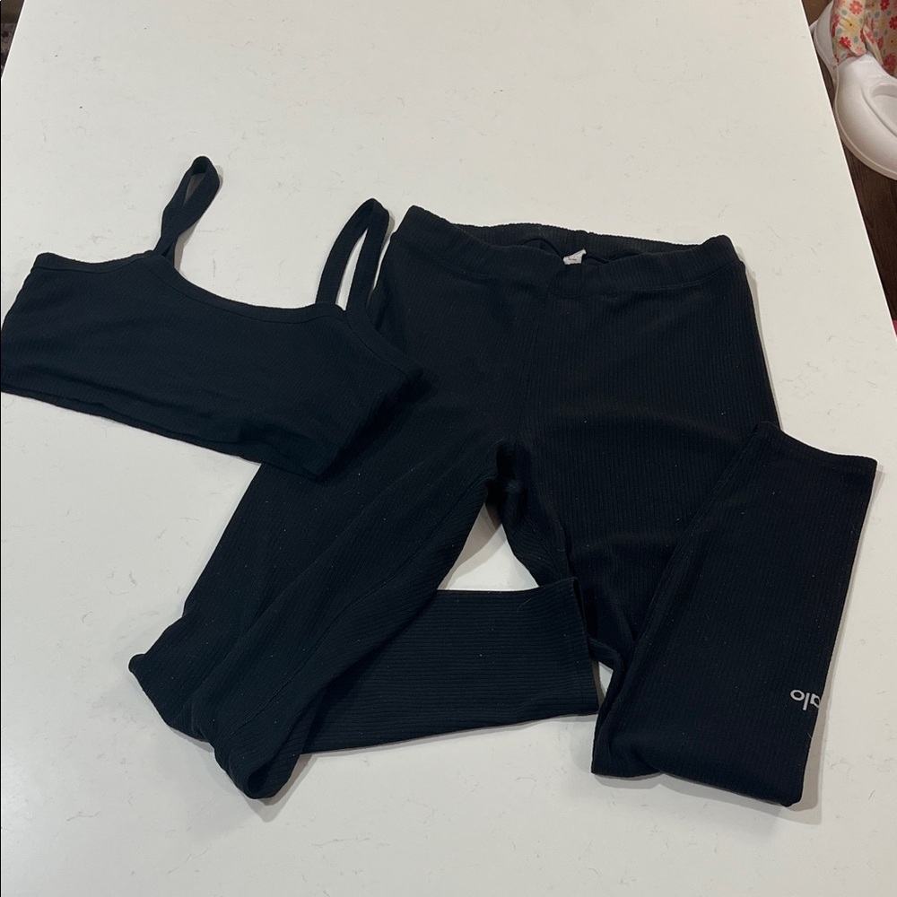 ALO Yoga Black Ribbed Set